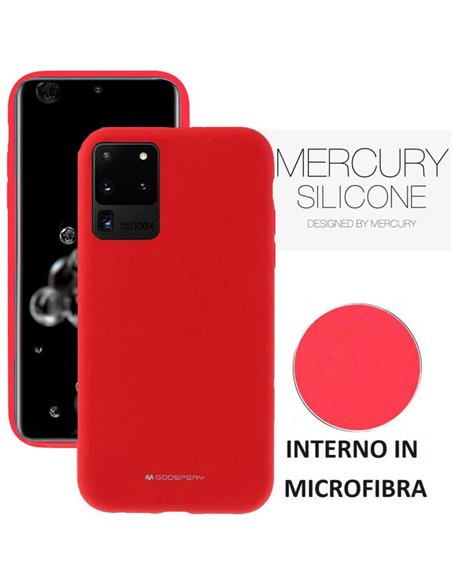 CUSTODIA per SAMSUNG GALAXY S20 ULTRA 5G (G988) - IN SILICONE CON INTERNO IN MICROFIBRA COLORE ROSSO ALTA QUALITA' MERCURY