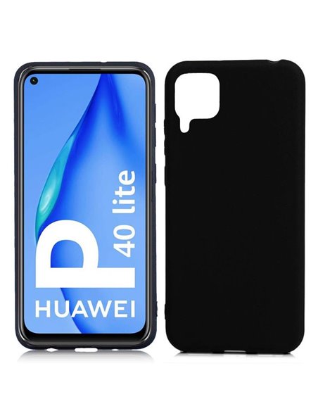 CUSTODIA per HUAWEI P40 LITE, NOVA 6 SE, NOVA 7i - IN GEL TPU SILICONE SLIM COLORE NERO SATINATO