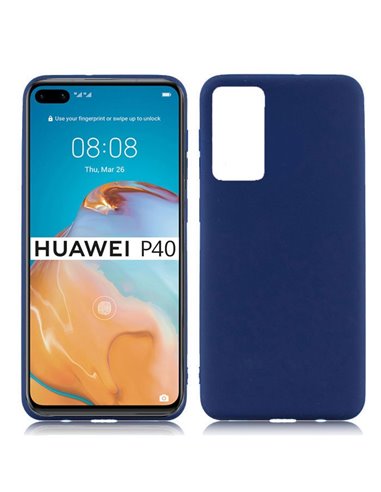 CUSTODIA per HUAWEI P40 - IN GEL TPU SILICONE SLIM COLORE BLU SATINATO