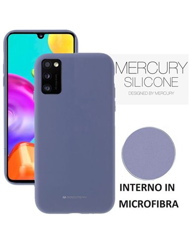 CUSTODIA per SAMSUNG GALAXY A41 (SM-A415) - IN SILICONE CON INTERNO IN MICROFIBRA COLORE LAVANDA ALTA QUALITA' MERCURY BLISTER