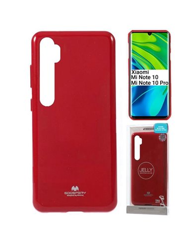 CUSTODIA per XIAOMI MI NOTE 10, MI NOTE 10 PRO, MI CC9 PRO - IN GEL TPU SILICONE COLORE ROSSO LUCIDO ALTA QUALITA' MERCURY BLIST