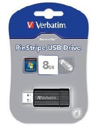 PEN DRIVE 8 GB 49062 USB 2.0 CON CONNETTORE RETRATTILE E ASOLA DI AGGANCIO VERBATIM