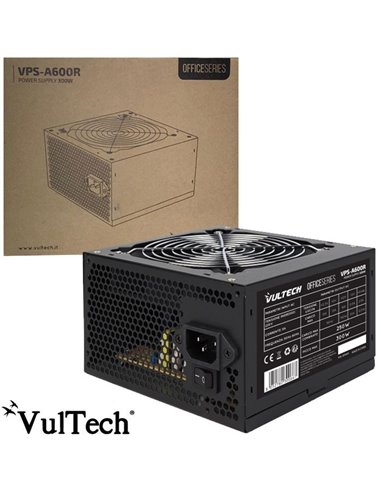 ALIMENTATORE PER PC ATX 300W CON VENTOLA DA 12 CM A BASSA RUMOROSITA' E CONNETTORE PCI 6+2 Pin NERO VPS-A600R VULTECH BLISTER