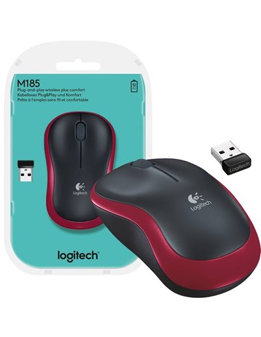 MOUSE OTTICO WIRELESS 2.4GHz USB M185 LOGITECH CON RAGGIO DI