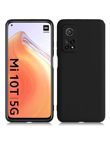 CUSTODIA per XIAOMI MI 10T 5G, MI 10T PRO 5G IN GEL TPU SILICONE SLIM COLORE NERO SATINATO