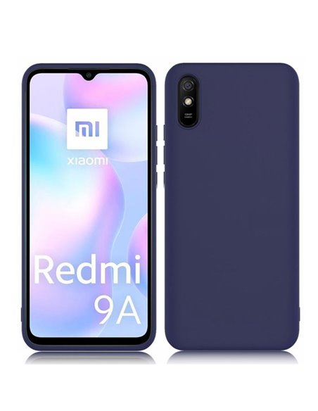 CUSTODIA per XIAOMI REDMI 9A, REDMI 9AT IN GEL TPU SILICONE SLIM COLORE BLU SATINATO