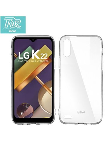 CUSTODIA per LG K22 IN GEL TPU SILICONE TRASPARENTE ALTA QUALITA' ROAR COLORFUL BLISTER