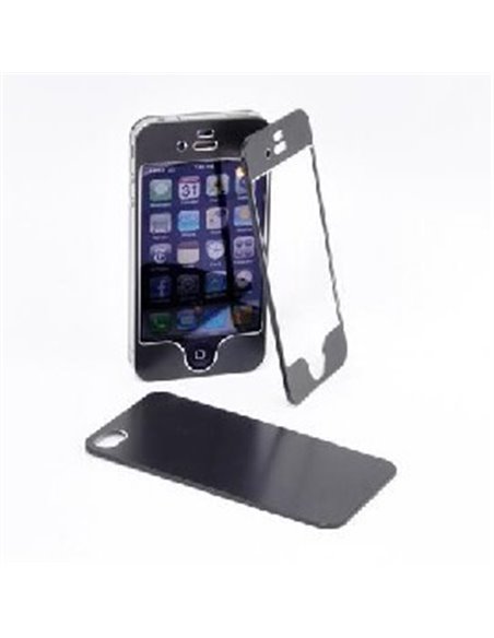 CUSTODIA per APPLE IPHONE 4, IPHONE 4S - RIGIDA METALLICA SOTTILE ADESIVA COLORE NERO