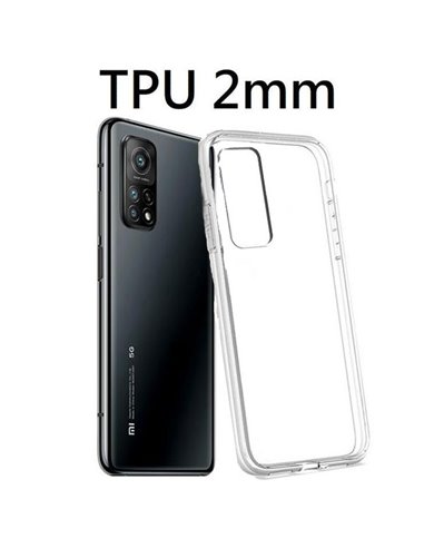 CUSTODIA per XIAOMI MI 10T 5G, MI 10T PRO 5G - IN GEL TPU SILICONE 2mm TRASPARENTE CON CORNICE BIANCO OPACO