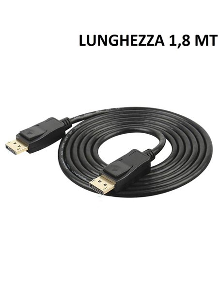 CAVO APPLE DA DISPLAYPORT MASCHIO A DISPLAY PORT MASCHIO LUNGHEZZA 1,8 Mt. COLORE NERO CC-DP2-6