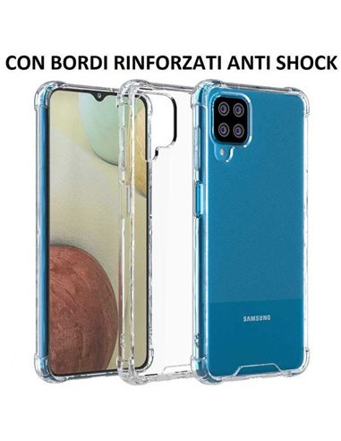 CUSTODIA per SAMSUNG GALAXY A12 (A125F), M12 (M127F) IN GEL TPU SILICONE TRASPARENTE SLIM 0,5mm CON BORDI RINFORZATI ANTI SHOCK