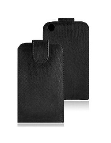 CUSTODIA VERTICALE FLIP PELLE SNAKE per APPLE IPHONE 4, 4s COLORE NERO