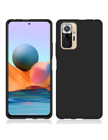 CUSTODIA per XIAOMI REDMI NOTE 10 PRO, NOTE 10 PRO MAX IN GEL TPU SILICONE SLIM NERO SATINATO