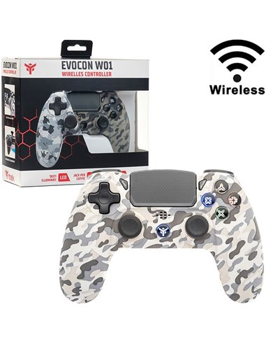 JOYSTICK WIRELESS PER PLAYSTATION 4 E PC CON RAGGIO D'AZIONE FINO A 10 MT E DOPPIA VIBRAZIONE FANTASIA MILITARE ITEK BLISTER