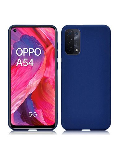 CUSTODIA per OPPO A54 5G, A74 5G, A93 5G - IN GEL TPU SILICONE SLIM COLORE BLU SATINATO