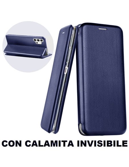 CUSTODIA per SAMSUNG GALAXY A32 4G - FLIP ORIZZONTALE SIMILPELLE CON CHIUSURA MAGNETICA E INTERNO IN TPU BLU-ATTENZIONE..