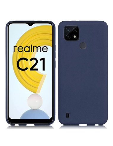 CUSTODIA per REALME C21 - IN GEL TPU SILICONE SLIM COLORE BLU SATINATO