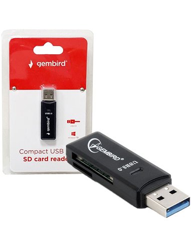 LETTORE DI MEMORIE USB 3.0 per SD, MICRO SD COLORE NERO UHB-CR3-01 GEMBIRD BLISTER