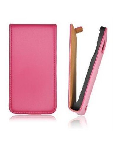 CUSTODIA VERTICALE SLIM FLIP PELLE per APPLE IPHONE 4, 4s COLORE ROSA