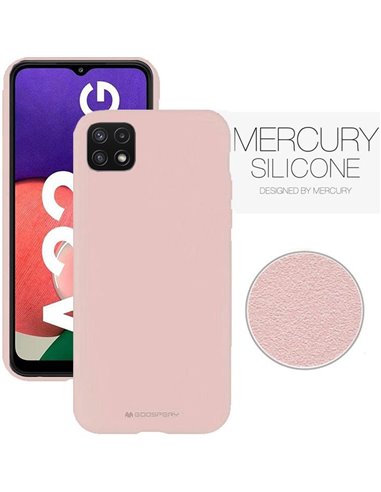 CUSTODIA per SAMSUNG GALAXY A22 5G (A226B) - SILICONE CON INTERNO IN MICROFIBRA COLORE SABBIA ALTA QUALITA' BLISTER - ATTENZIONE