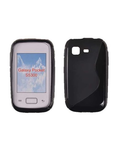 CUSTODIA GEL TPU SILICONE DOUBLE per SAMSUNG S5300 Galaxy Pocket, S5301 Galaxy Pocket Plus COLORE NERO