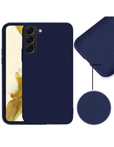 CUSTODIA per SAMSUNG GALAXY S22 PLUS 5G (S906B) SILICONE EFFETTO SOFT TOUCH - INTERNO IN MICROFIBRA COLORE BLU