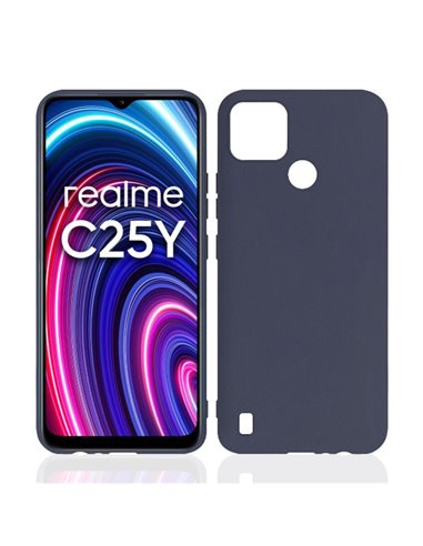 CUSTODIA per REALME C25Y, C21Y - IN GEL TPU SILICONE SLIM COLORE BLU SATINATO