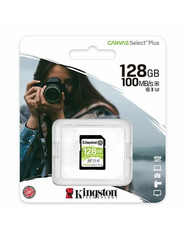 MEMORY CARD SECUR DIGITAL SD 128GB CLASSE 10 UHS-1 V30 CON VELOCITA' 100MB/s IN LETTURA SDS2/128GB KINGSTON BLISTER