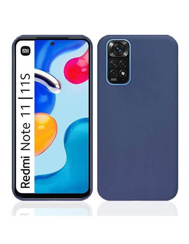 CUSTODIA per XIAOMI REDMI NOTE 11, REDMI NOTE 11S - IN GEL TPU SILICONE SLIM COLORE BLU SATINATO