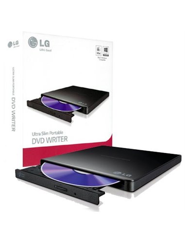 MASTERIZZATORE DVD/CD PORTATILE ULTRA SLIM USB 2.0 CON TECNOLOGIA SILENT PLAY E TV CONNECTIVITY COLORE NERO GP57EB40 LG