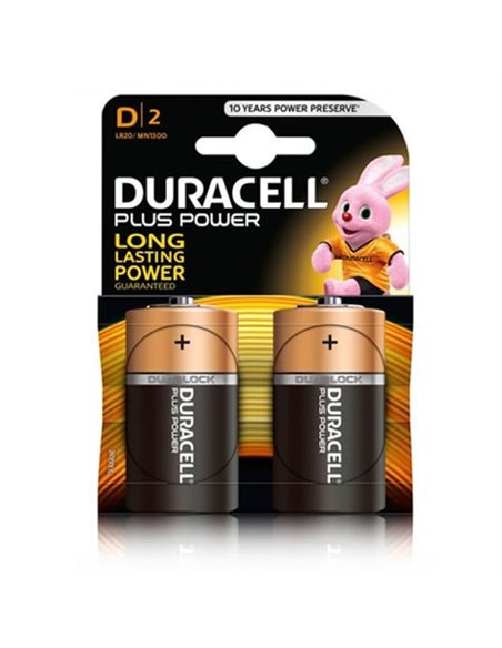 BATTERIA TORCIA (D) ALCALINA/MANGANESE DURALOCK 1.5 V MN1300 PLUS LR 20 BLISTER DUE PEZZI DURACELL