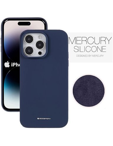 CUSTODIA per APPLE IPHONE 14 PRO (6.1') IN SILICONE CON INTERNO IN MICROFIBRA COLORE BLU ALTA QUALITA' MERCURY BLISTER