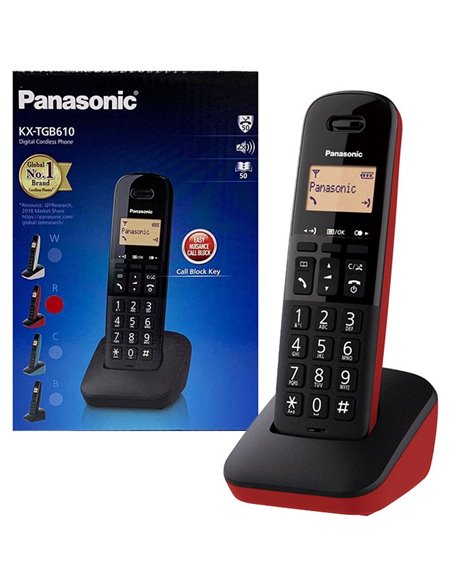 CORDLESS CON DISPLAY RETROILLUMINATO, BLOCCO CHIAMATE INDESIDERATE, VOLUME ELEVATO E RESISTENZA AGLI URTI ROSSO