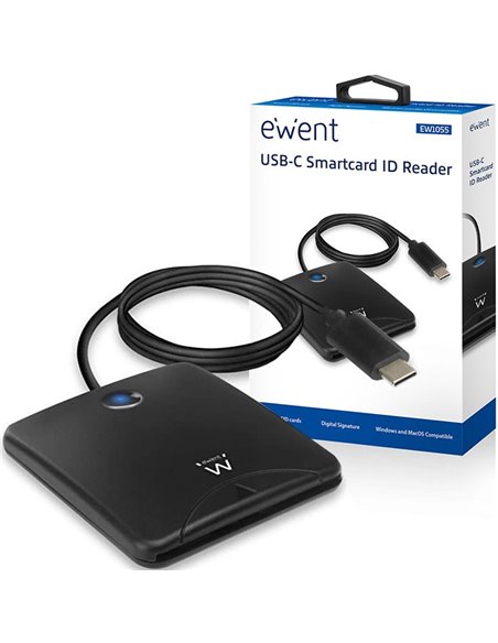 LETTORE ID SMART CARD USB-C PER CARTE IN FORMATO ID-1 (COMPRESE CARTE D'IDENTITA') COLORE NERO EWENT - ATTENZIONE..