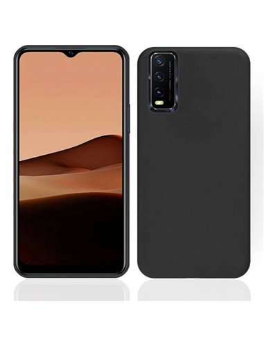 CUSTODIA per VIVO Y11s, Y20 (2020), Y20 (2021), Y20s, Y20i, Y20G, Y30 2021 IN GEL TPU SILICONE SLIM COLORE NERO SATINATO