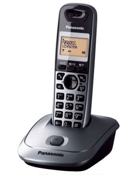 CORDLESS ECO DECT KX-TG2511JTM CON DISPLAY LCD IDENTIFICATIVO CHIAMANTE, VIVAVOCE E RETROILLUMINAZIONE GRIGIO SCURO PANASONIC