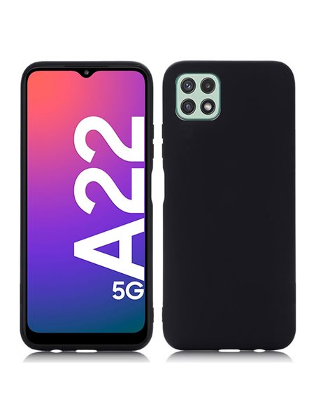 CUSTODIA per SAMSUNG GALAXY A22 5G (SM-A226B) - IN GEL TPU SILICONE SLIM COLORE NERO SATINATO - ATTENZIONE..