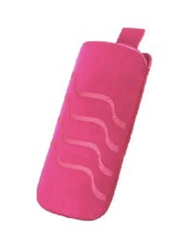 CUSTODIA A SACCHETTO IN TESSUTO per SAMSUNG S5230 STAR, S5233 E MODELLI SIMILARI FANTASIA WAVE COLORE ROSA