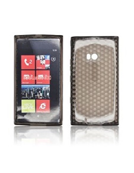 CUSTODIA GEL TPU SILICONE SEMI-RIGIDA per NOKIA LUMIA 900 COLORE NERO