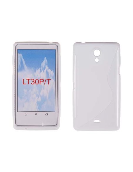 CUSTODIA GEL TPU SILICONE DOUBLE per SONY XPERIA T LT30P COLORE BIANCO