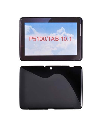 CUSTODIA GEL TPU SILICONE DOUBLE per SAMSUNG P5100 Galaxy Tab2 pollici 10.1' COLORE NERO