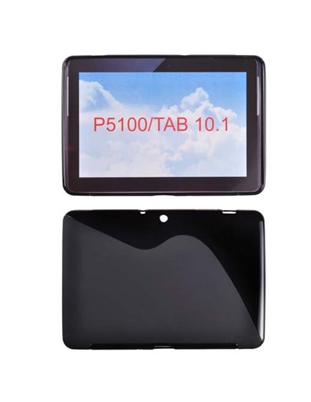 CUSTODIA GEL TPU SILICONE DOUBLE per SAMSUNG P5100 Galaxy Tab2 pollici 10.1' COLORE NERO