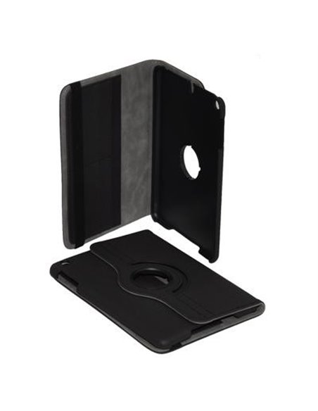 CUSTODIA BOOK PELLE GIREVOLE per APPLE IPAD MINI 3, IPAD MINI 2, IPAD MINI CON STAND E PORTA CARTE COLORE NERO