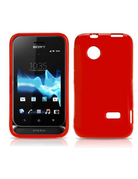 CUSTODIA GEL TPU SILICONE LUCIDA per SONY XPERIA TIPO ST21i COLORE ROSSO