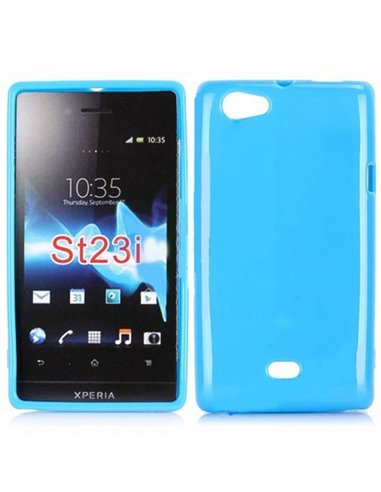 CUSTODIA GEL TPU SILICONE LUCIDA per SONY XPERIA MIRO ST23i COLORE BLU