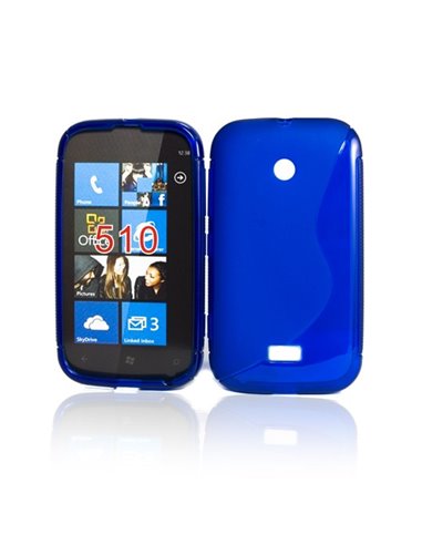 CUSTODIA GEL TPU SILICONE DOUBLE NOKIA LUMIA 510 COLORE BLU