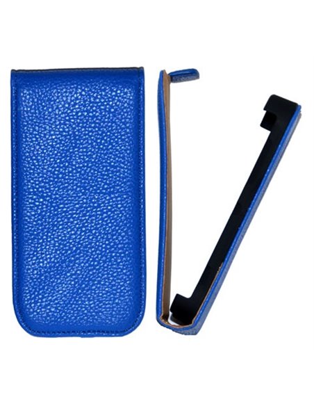 CUSTODIA VERTICALE SLIM FLIP PELLE RUVIDA VENATA per NOKIA 808 PURE VIEW COLORE BLU