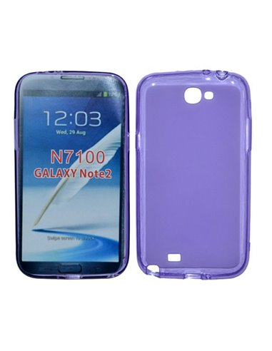 CUSTODIA GEL TPU SILICONE per SAMSUNG N7100 GALAXY NOTE2, N7105 COLORE VIOLA CON BORDO TRASPARENTE