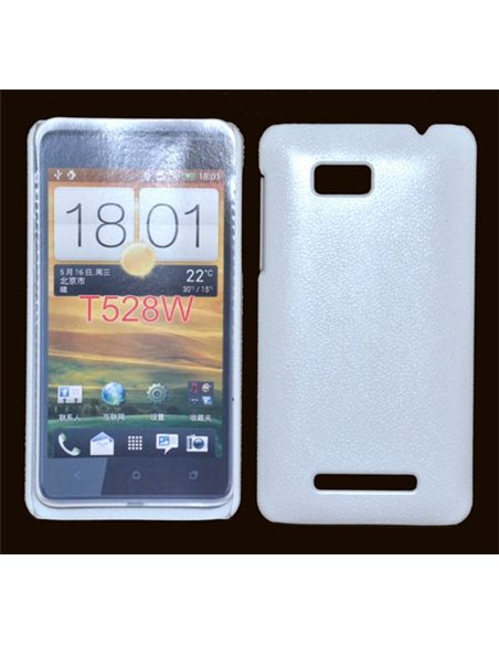 CUSTODIA BACK RIGIDA per HTC ONE SU 528W COLORE BIANCO PLASTIFICATO EFFETTO PELLE