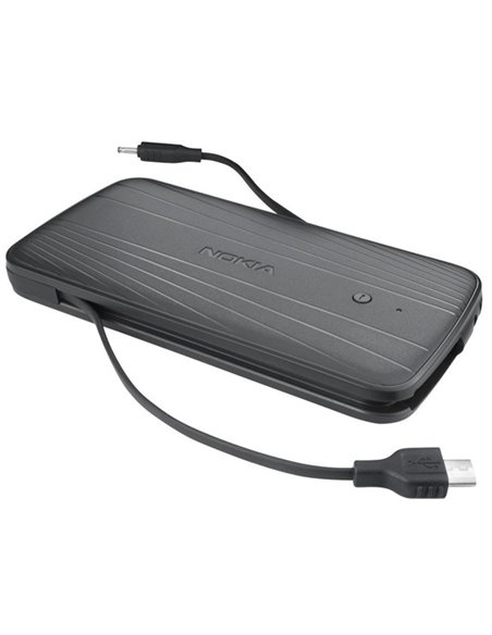 PROMO!! POWER BANK 1500mAh ORIGINALE NOKIA DC-11K CON 2 MINI CAVI ESTRAIBILI (2 MM E MICRO USB) COLORE NERO IN BULK